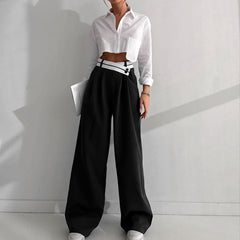 Niche Design Pants Casual Pants Autumn/Winter Versatile Wide Leg Pants Western Pants