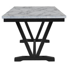 TREXM Modern Style 6-piece Dining Table with 4 Chairs & 1 Bench (White)