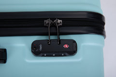 3 Piece Luggage Sets ABS Lightweight Suitcase with Two Hooks, Spinner Wheels, TSA Lock, (20/24/28)   Green