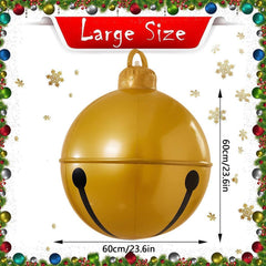 New inflatable Christmas bell with bow decoration for outdoor courtyard decoration