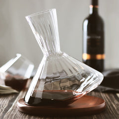 Premium Red Wine Carafe Tumbler Wine Dispenser Decanter with Wood Tray