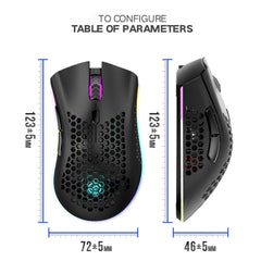 2.4GHz Wireless Gaming Mouse 7 Button 1600 DPI Adjustable RGB Backlit Rechargeable Mouse Lightweight Honeycomb Shell Gamer Mice