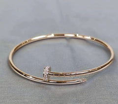 Precision Thick Plating Head and Tail Diamond Fashion Three-Circle Full Diamond Couple Bracelet