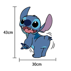 3D Broken Wall Stitch Wallpaper Children's Room Art Poster Decoration Self Adhesive Cartoon Anime Sticker Glass Door Sticker