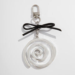 Original Design Spiral Pendant Keychain Versatile Alloy Korean Velvet Pendant