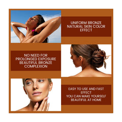 Face Self-Tanning Drops, Natural Fashion Wheat Bronzer Moisturizing Skin Anti-Sunburn Solution