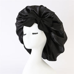 Elastic ribbon bow color Ding round hat solid color night cap wide-brimmed beauty hairdressing head scarf hat