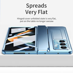 Samsung zfold 5 phone case FOLD4 flat hinge folding protective cover FOLD3 solid color bracket anti drop suitable