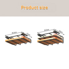 Under - Cupboard Hanging Organizer: Hooks for Paper Towels, Rags, Plus Shelf for Cutting Boards & Pot Covers