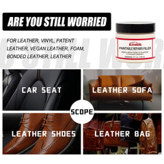 Paintable Repairs Filler, Car Seat Scratch Repair Sofa Leather Repair Cream