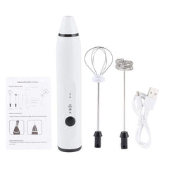 3-Piece Electric Milk Frother And Whisk Set