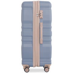 Luggage Sets New Model Expandable ABS Hardshell 3pcs Clearance Luggage (light blue and golden)