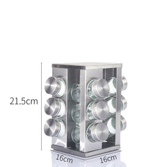 Kitchen articles rotating seasoning rack domestic rotating seasoning tank stainless iron spices seasoning box set