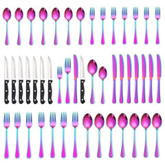 Stainless Steel Cutlery 48 Pcs Set Western Steak Knife Dinner Knife Main Dish Spoon Fork Dessert Spoon Set