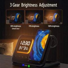 Phone Stand Tabletop 15w Fast Charging 5 in One Universal Wireless Charger Desk Charger for Iphone