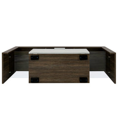 20 minutes quick assembly brown simple modern TV stand cabinet Brown + whiteTV bracket