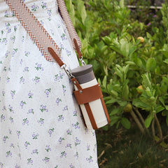 Outdoor insulated cup diagonal cup cover detachable woven shoulder strap bottle cover stainless steel kettle cover