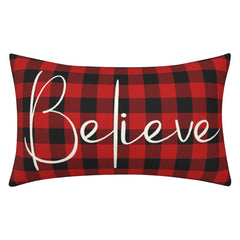 Christmas Decorative Pillowcase 2-piece Set Merry Christmas Sofa Cushion Cover Believe Waist Pillow Cover