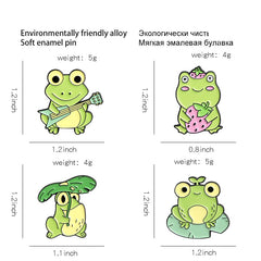 Quack Quack Enamel Pin Custom Frog Lotus Leaf Brooches Bag Lapel Pin Cartoon Animal Badge Jewelry Gift for Kids Friends