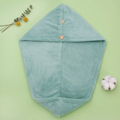 Super absorbent double-layer thickened coral velvet quick drying hair towel, shower cap, and headband towel