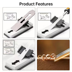 Chisel sharpening guide, knife sharpener, chisel blade, projection sharpener, template, roller, sharpening stone