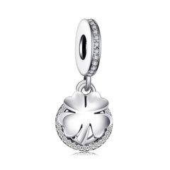 Jewelrypalace 100% 925 Sterling Silver Charms 4 Leaf Clover Charms Beads fit Bracelets Anniversary Gifts Fashion DIY Jewelry