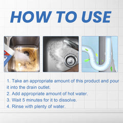 Pipe Remover, Kitchen Bathroom Drain Block Cleaning Stain Deodorant Remover