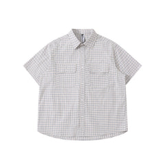 Striped pocket short sleeved shirt