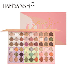 HANDAIYAN Popular 54 Color Eyeshadow Palette Earth Color Pearlescent Matte Glitter Powder Eye Shadow