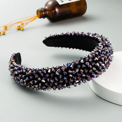 New Baroque Headband Feminine Color Hand-Stitched Glass Bead Headband Thin Sponge Headband
