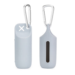 Silicone dog poop bag holder with dispenser, portable, hanging ring & storage case