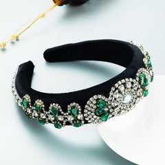 Hair Hoop Heavy Craft Retro Palace Feng Shui Drill Sponge Head Hoop Wide Side Baroque High Skull Top Hair Accessories