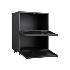 Office furniture Copier Cabinet black 2 door steel copier stand mobile pedestal file Printer Stand