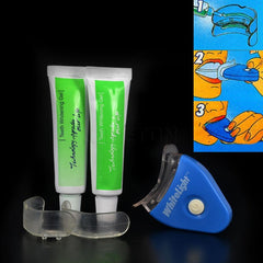 QIC Electric Dental Teeth Whiting Kit Including Battery Original White LED Light Tooth Whiten Toothpaste Gel Whitener Oral Care