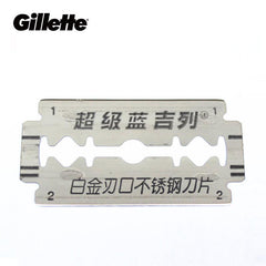 Gillette Super Blue Shaving Razor Blades For Men Stainless Steel double edge Shaver Blades (5 blades x 2 boxes)