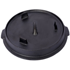ast iron Dutch oven with lid, outdoor camping deep pot, used for camping, cooking, barbecue and leg rest, 8 Quart