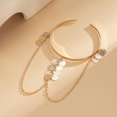 Ethnic style, personalized metal iron chain, arm chain, niche, simple, open-ended arm bracelet, arm ring, female