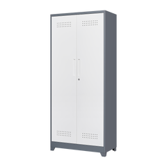 Metal storage cabinets, lockable cleaning tool cabinets, high broom tool organizers, and large storage cabinets in storage store
