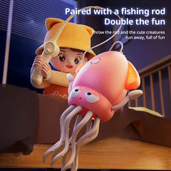 Creative Dancing Squid: auto-sense, obstacle-avoid e-pet with music, lights, rechargeable & interactive gift.