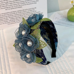 Fashionable handmade fabric exaggerated flower headwear