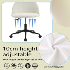 Velvet fabric office chair, mid back adjustable rotating computer chair, black legs, cushioned office chair with wheels