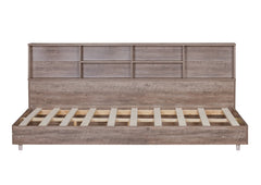 Full Size Daybed Frame with Storage Bookcases Wood Light Oak