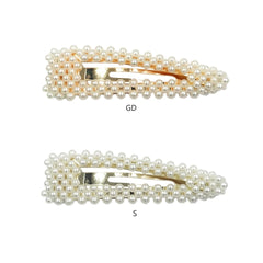 Women Bridal Vintage Faux Pearl Wrapped Hairpins Girl Glitter Accessory Gold/Silver Metal Alloy Hair Clip Water Drop Wedding