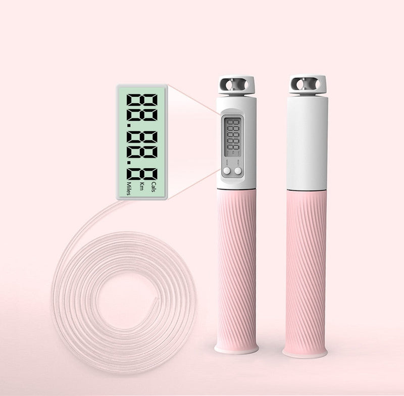 Valentine DAY women lady girl dual use home jump skipping rope Wireless with counter digital smart  keep fit crossfit weighted