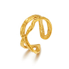 European and American fashion personality simple line cross opening ring