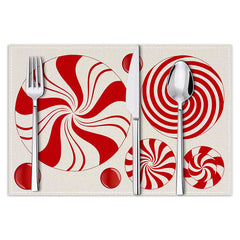 Christmas meal mat linen candy letter printed table mat living room dining table decoration insulation mat