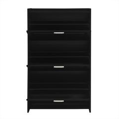 U-Can Shoe Storage Cabinet for Entryway with 3 Flip Drawers, Modern Shoe Organizer Cabinet, Free Standing Shoe Rack Black