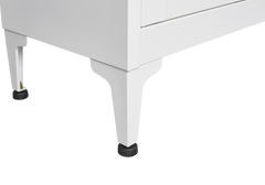 White metal kitchen storage cabinet, kitchen pantry storage cabinet with door and shelf, adjustable leveling feet