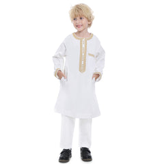 Middle Eastern teenage boy embroidered robe set