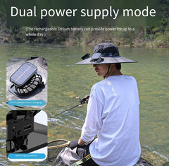Camper Solar Fan Hat Fishing Hat Men's Outdoor Mountaineering UV Protection Sunshade Fishing Hat with Fan